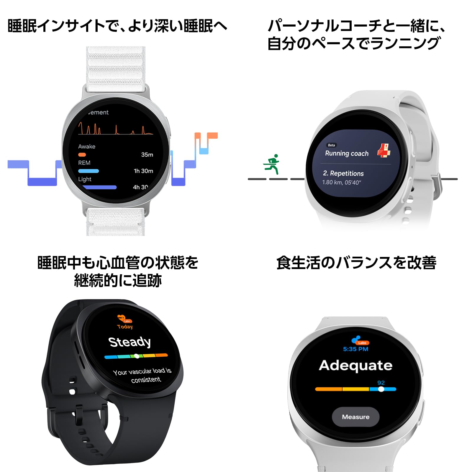 Amazon.co.jp: Samsung Galaxy Watch8 40mm|グラファイト|スマート