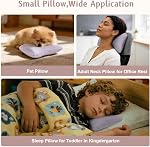 vocheer Small Pillows for Sleeping, 11"x7" Mini Pillow for Travel, Tiny Pillow for Neck, Lumbar, Knee, Wrist, Pets, Cotton Small Back Pillows for Travel, Bed, Office, Machine Washable, Mauve-1pc