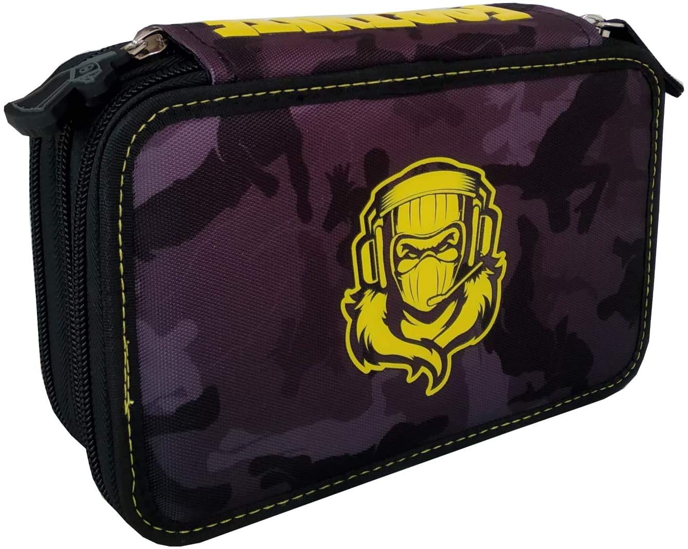 Panini spa Astuccio Scuola Compatibile con Fortnite Raptor Nero Triplo 3 Zip Completo