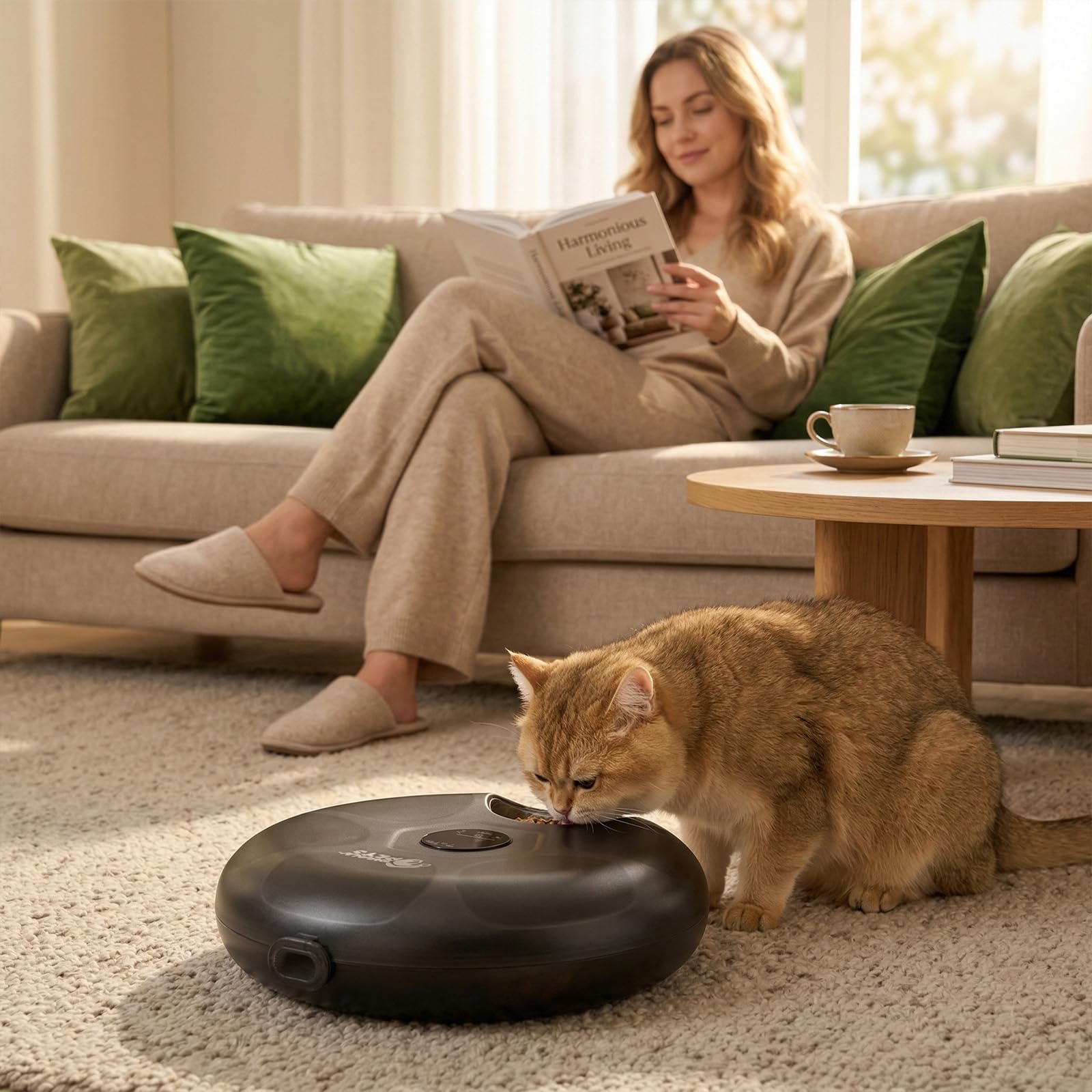 Ownpets Automatic Cat Feeder for Wet and Dry Food, with 2 Ice Packs, 6 Meals Programmable Timed Pet Feeder, Cordless Rechargeable Auto Feeder for Cats/Small Dogs, Black - image 8