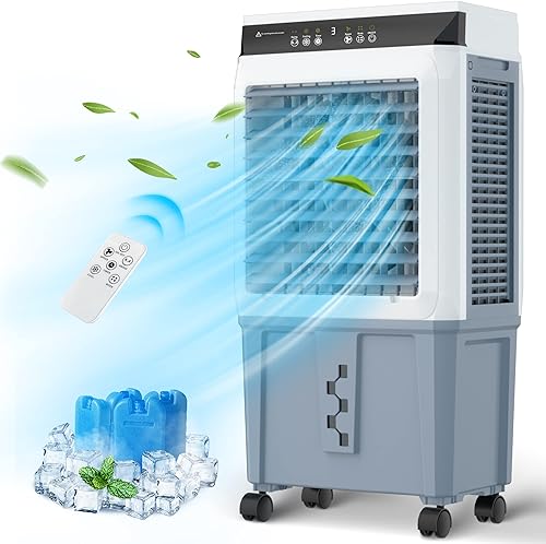 LifePlus Evaporative Air Cooler, 3500CFM Windowless Air Conditioner Portable for Large Room Commercial Garage Outdoor, Swamp Cooler Cooling Fan with