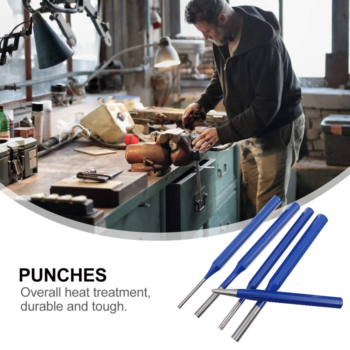 5pcs Cylindrical Punch Woodworking Tool Center Punch Pin Punch Drilling Tool