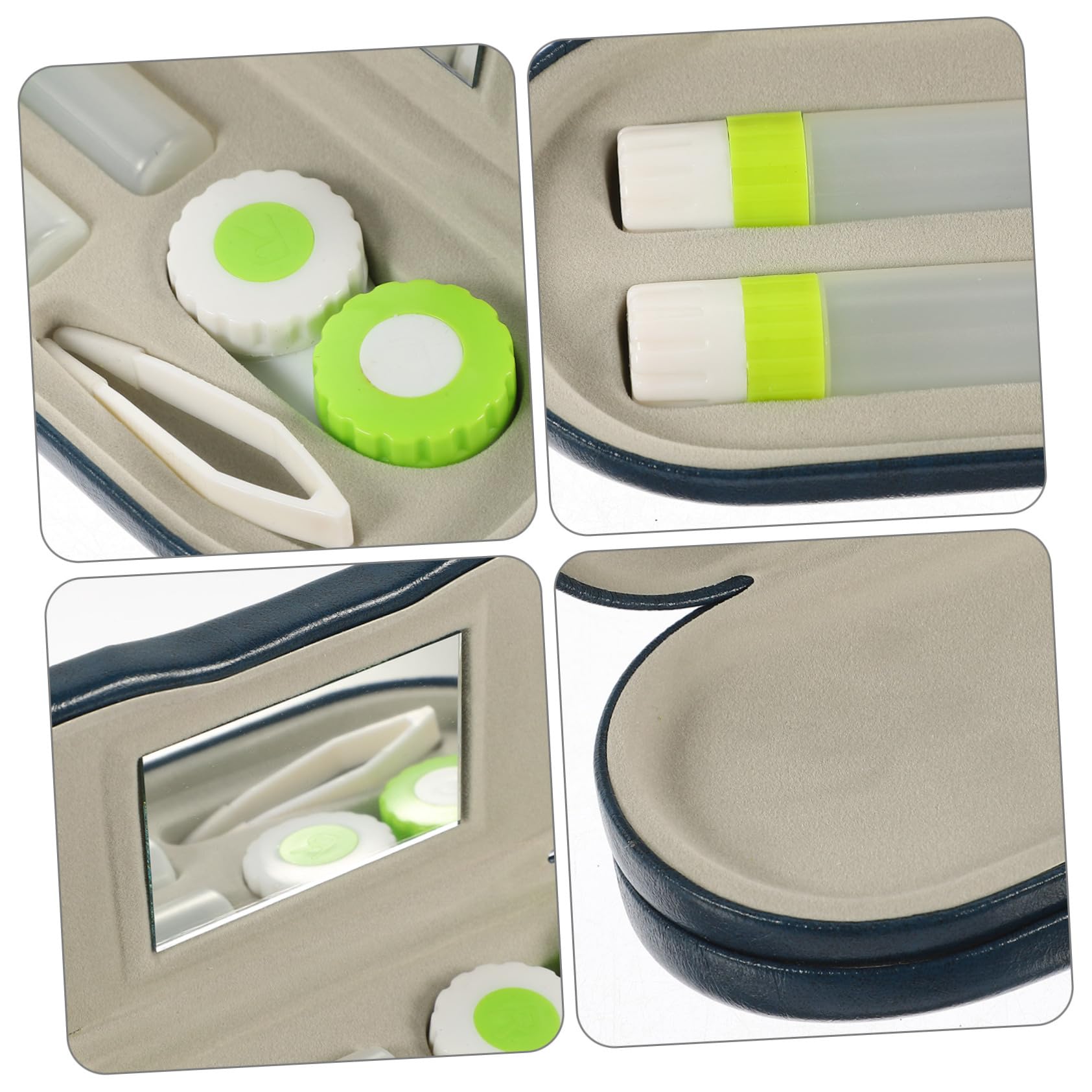 FRCOLOR 3 Sätze Doppellagiges Brillenetui Fall Gläser faltbar kontaktlinsenbehälter Lenses case Outdoor - Brillenetui Inhaber von Haushaltskontakten feines Vlies Blue