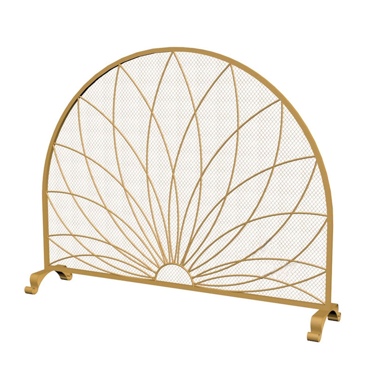 Parascintille Parascintille ad Arco Parascintille per Camino dal Design Decorativo in Rete Metallica Nera per Case Moderne e Classiche - Porte di Sicurezza - Robusta Copertura Parascintille in Ferro