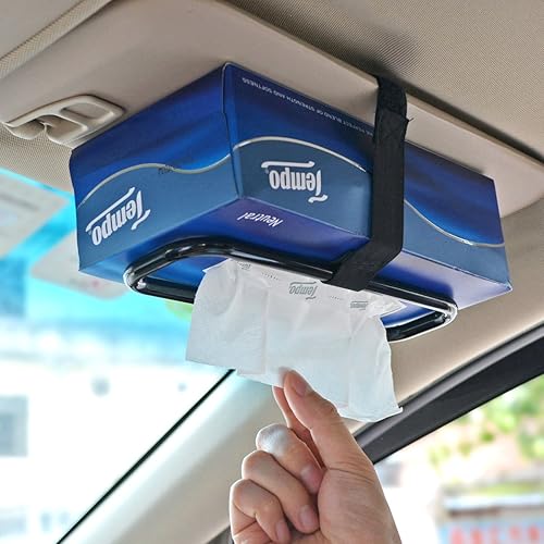 Tianmei Accesorios de automóvil para visera solar de automóvil, soporte de caja de pañuelos para toalla de papel, servilletas, soporte de respaldo