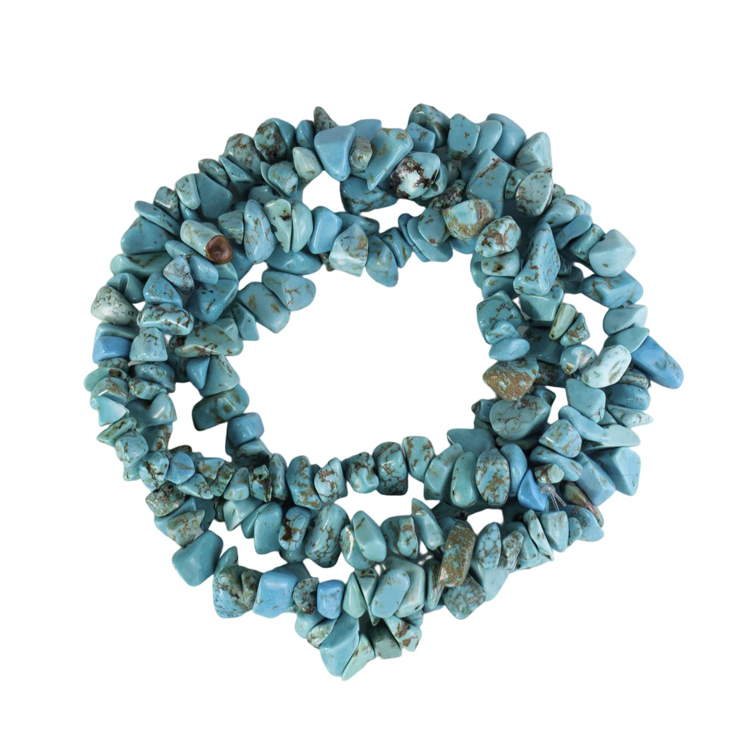 260pcs Natural Blue Turquoise Crystal Beads Chips 5mm to 8mm Irregular Gemstone Beads with Holes DIY for Bracelet Necklace Earrings Jewellery Making Craft 32 inch - Image 2