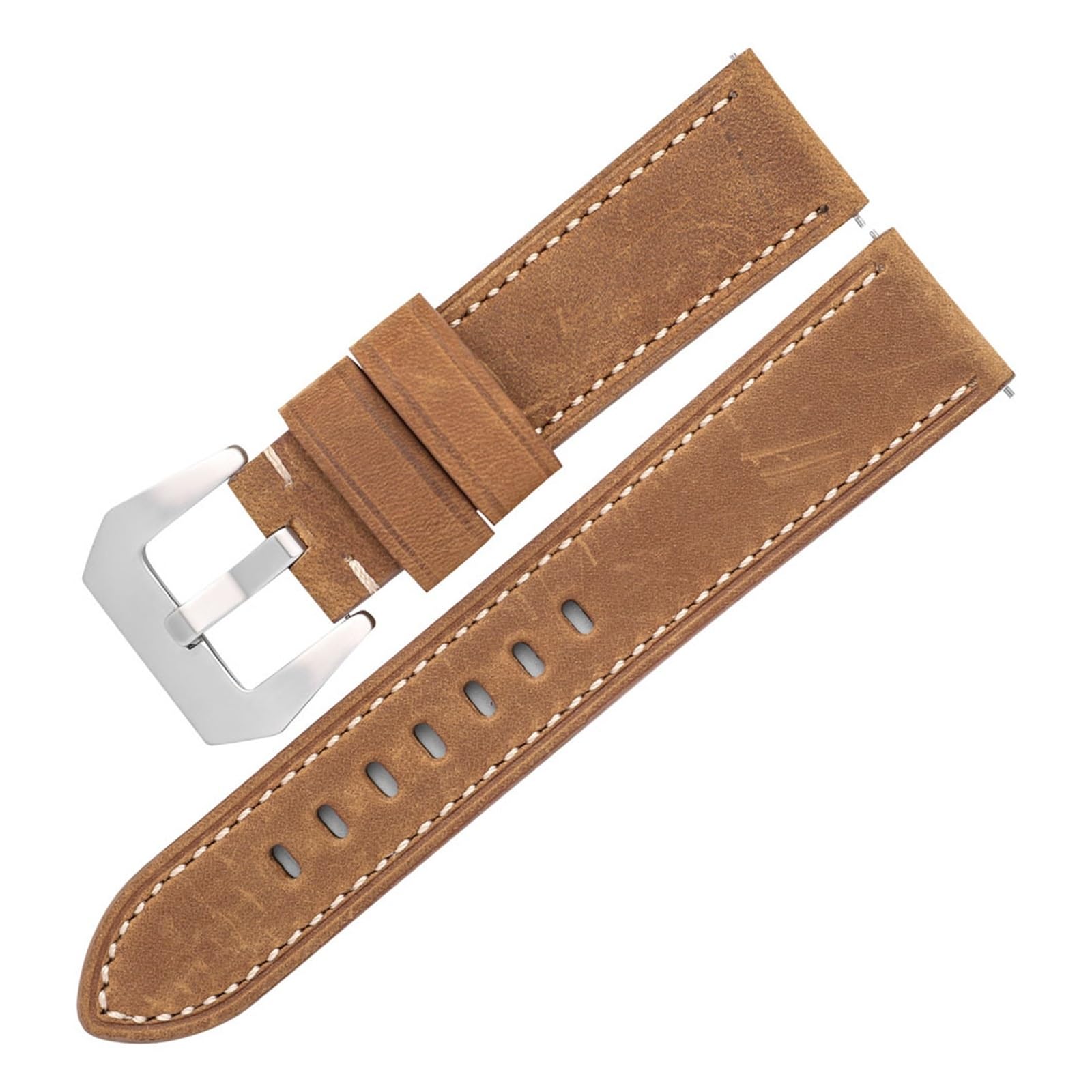 YINGO Bracelets de montre en cuir for hommes, bracelets de rechange en cuir de vache