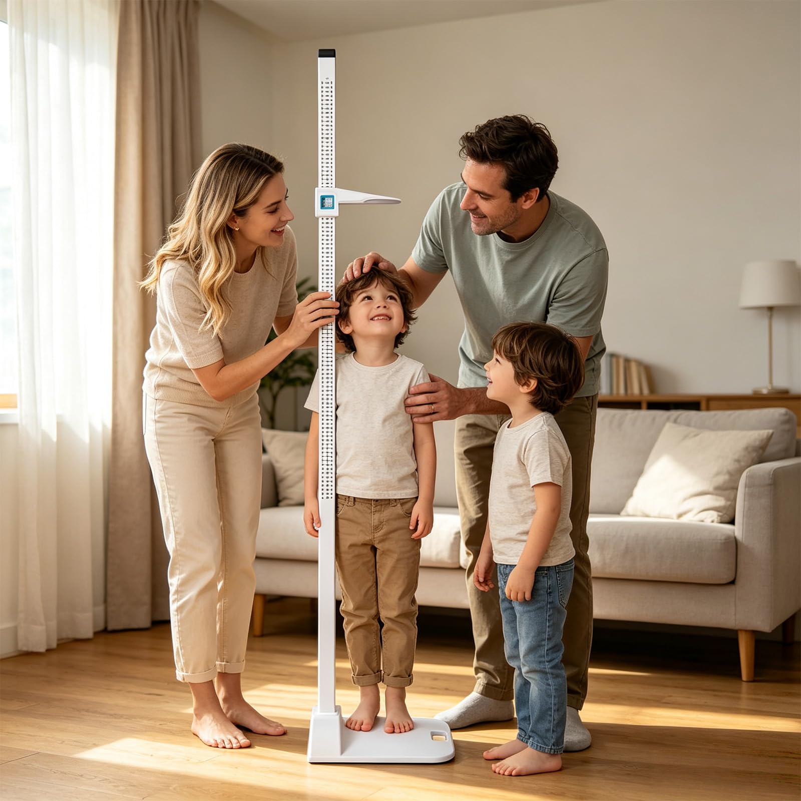 Tragbares Stadiometer 20–210cm Messlatte Höhenstange, Digitales Höhenmessgerät, Medizinisches Höhenmessgerät, Tragbares Stadiometer mit Dual Skala Display, für Zuhause