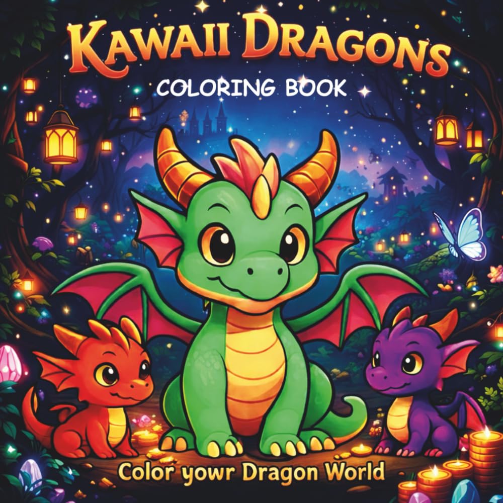 KAWAII DRAGONS: COZY AND CUTE COLORING BOOK (Color Your Own Dragon World)