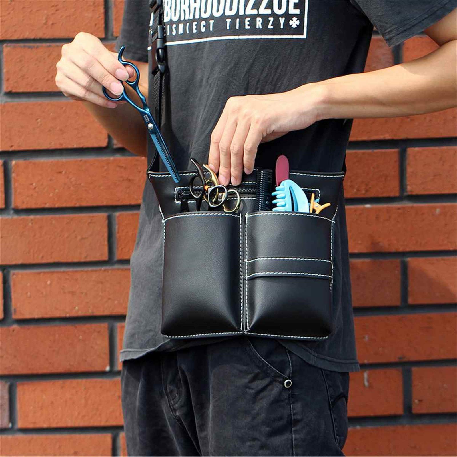 Cinturón para herramientas de barbería, Funda for tijeras de peluquería, bolsa for, for herramientas, cinturón for peluqueros(Noir)
