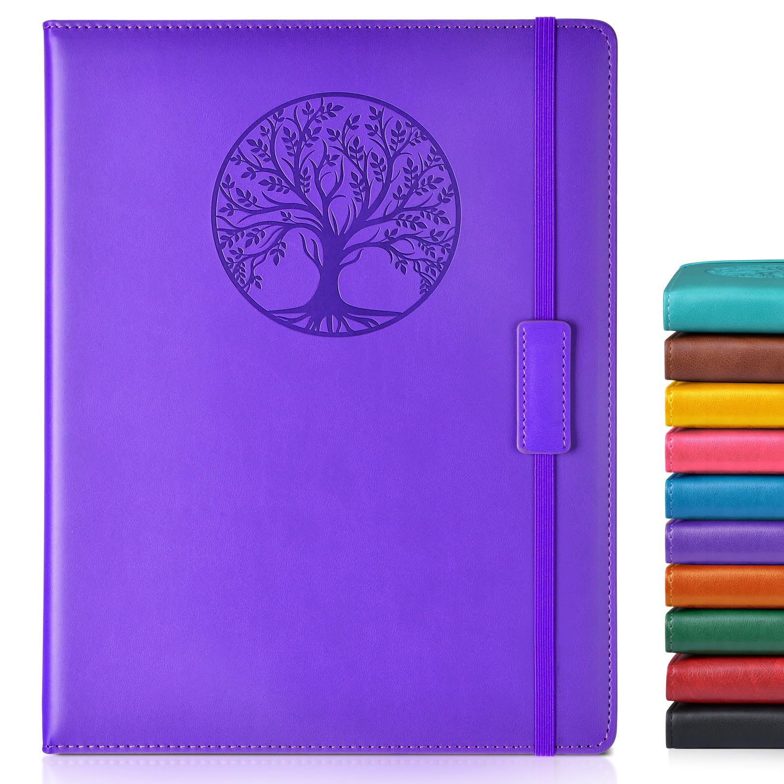 Biuwory Lined Journal Notebook for Women Men,256 Pages A4 Large Hardcover Leather Journals for Writing,Travel,Business,Work,School,College Ruled