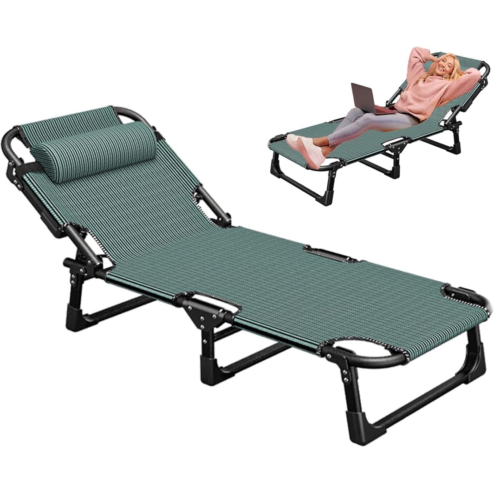 Chaise de lit de pêche pliable pour soulager le dos en camping