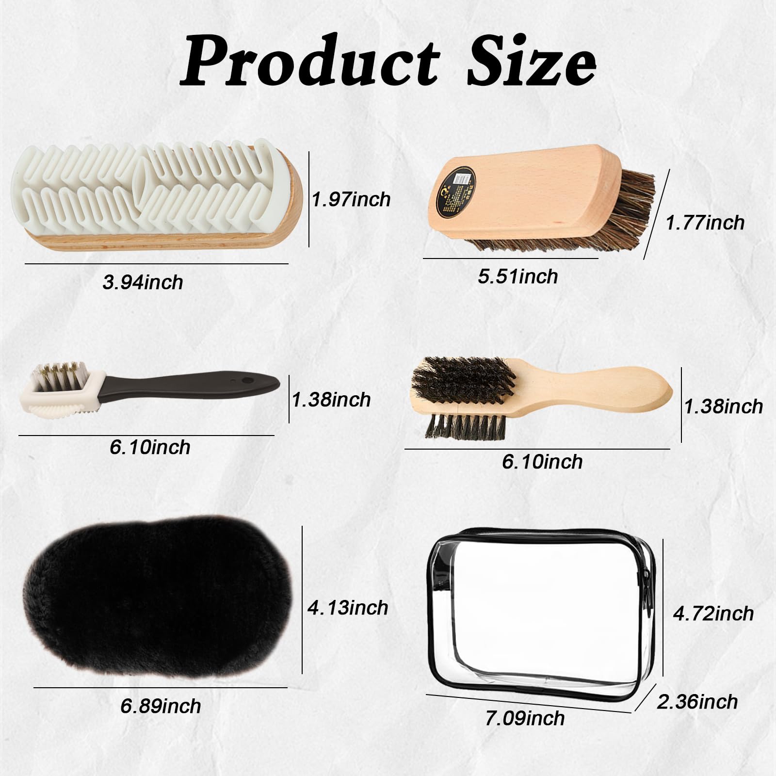 DERJDISF Kit De Nettoyage Chaussures 6 Pièces - Brosse à Bottes Avec Sac De Rangement Pour Cuir, Daim, Sièges Voiture Et Canapés