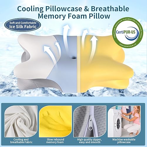 Miniatura 2 de Cervical Pillow for Neck and Shoulder Pain Relief - Ergonomic Neck Pillow for Sleeping, Contour Memory Foam Pillows Side Sleeper Pillow for Neck