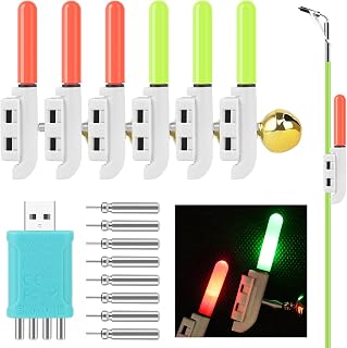 Mineup Campanas De Alarma De Pesca, 6pcs Luces De Pesca, Indicador De Picada LED, Pesca Alarma Campana, Led Punta De Caña De Pesca Nocturna Alarma, Accesorio De Pesca Nocturno