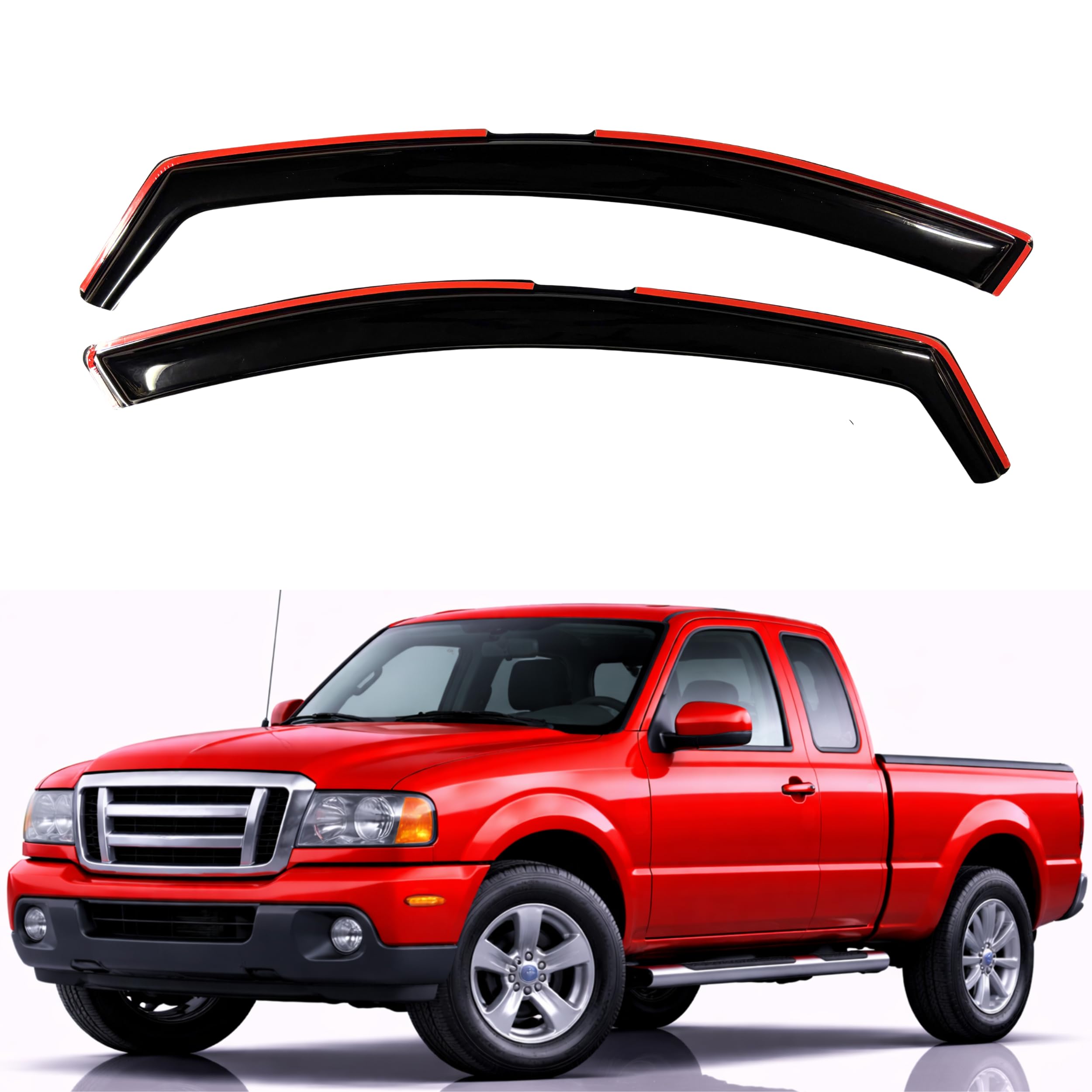 KPY Rain Guards Fit for 1993-2011 Ford Ranger, in-Channel Window Visors Vent Wind Deflectors 2PC, Truck Accessories for 1994-2010 Mazda B2300/B4000, 1994-2008 Mazda B3000