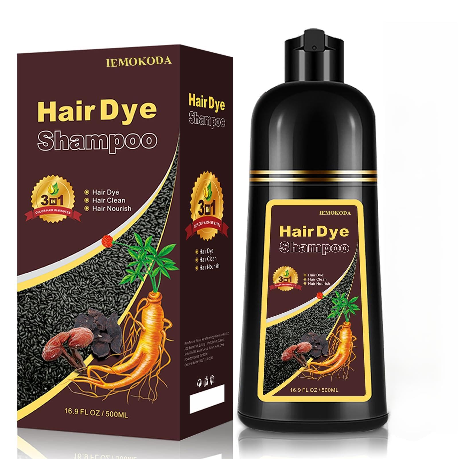 Dark Brown Hair Dye Shampoo for Gray Hair, 3-in-1 Color Shampoo Hair Dye for Women & Men, 100% Gray Hair Coverage, Instant Hair Coloring Shampoo in Minutes, Shampoo Tinte Para El Cabello, Easy to Use