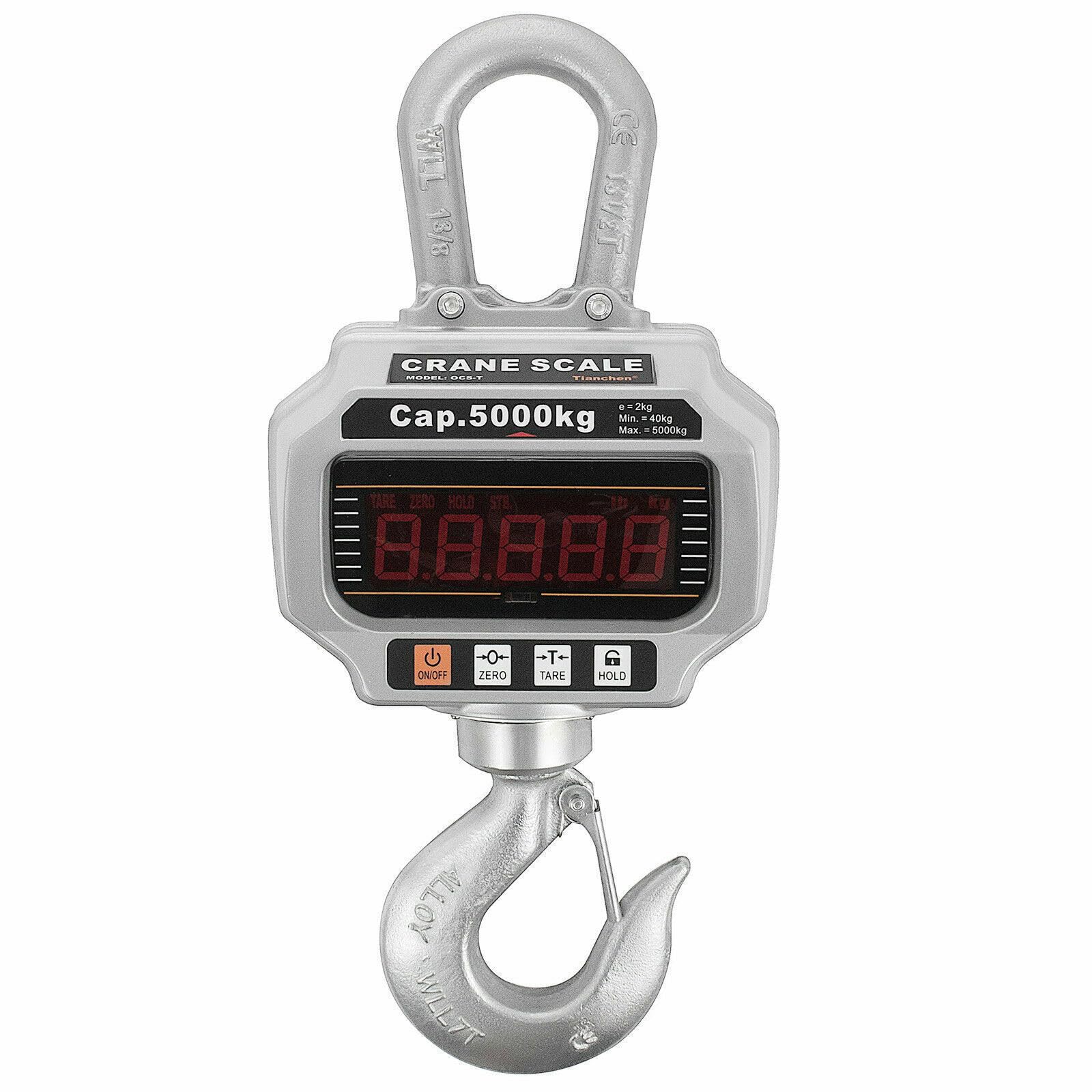 Gancho Pesador Báscula de grúa Industrial LED 5000kg 5T profesional Báscula de tracción suspendida Peson LCD Duty Electrónica Báscula de carga 1000LBS