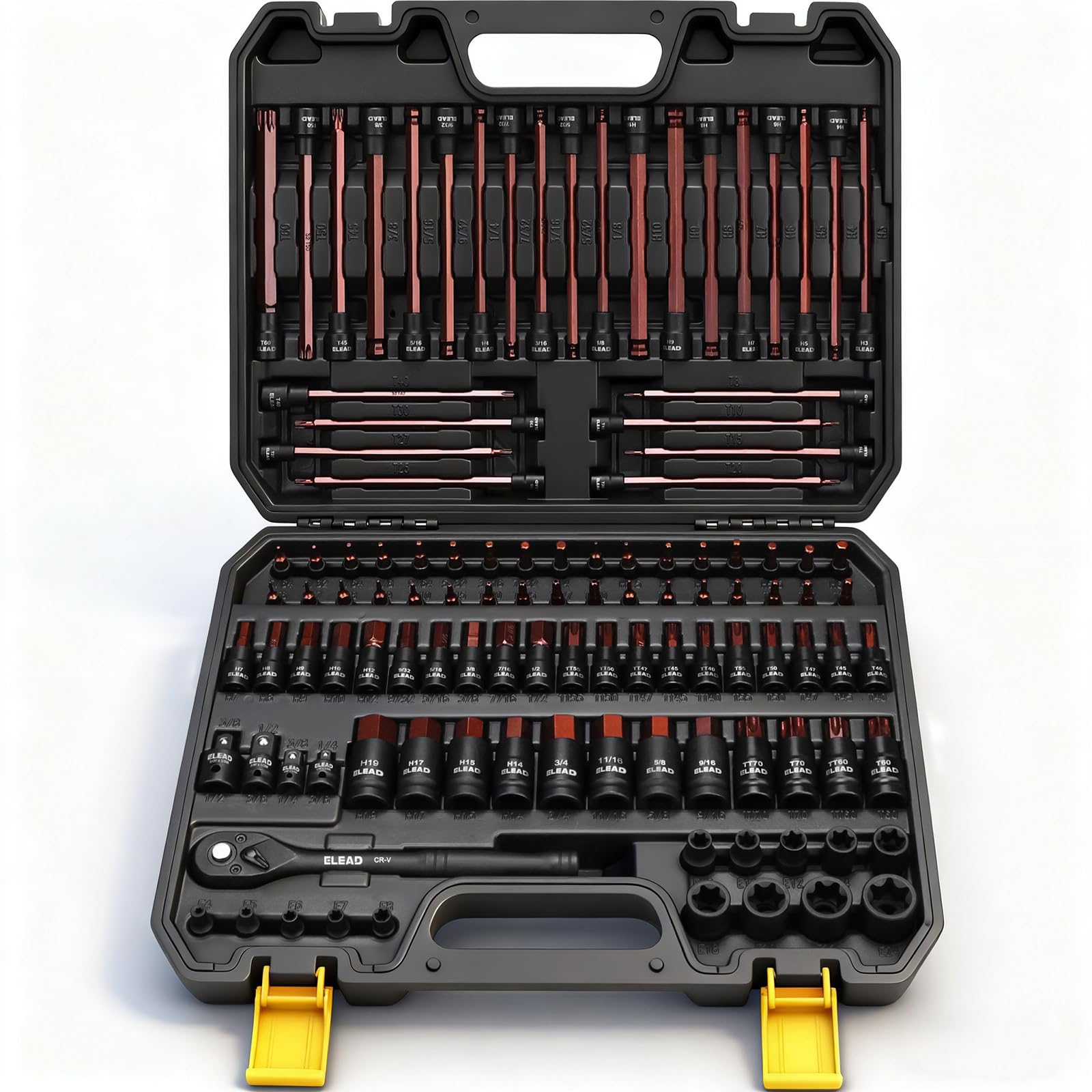 112-Piece Torx and Allen Bit Socket Set, 1/4, 3/8,1/2 Drive Bit