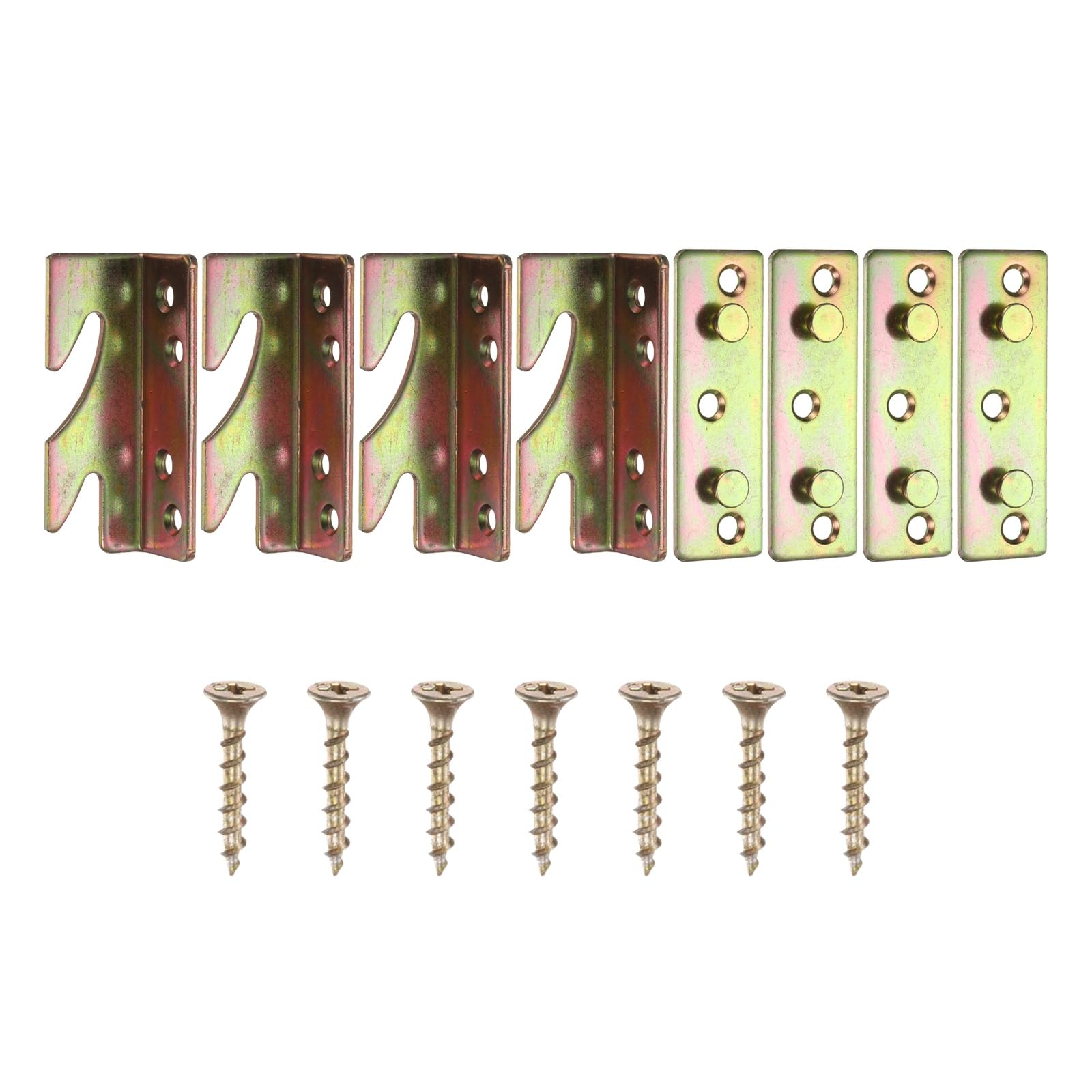 PATIKIL Bed Rail Hooks 4", Carbon Steel Bed Rail Plates Brackets Fasteners Hardware for Head Board Footboards Furniture Frame