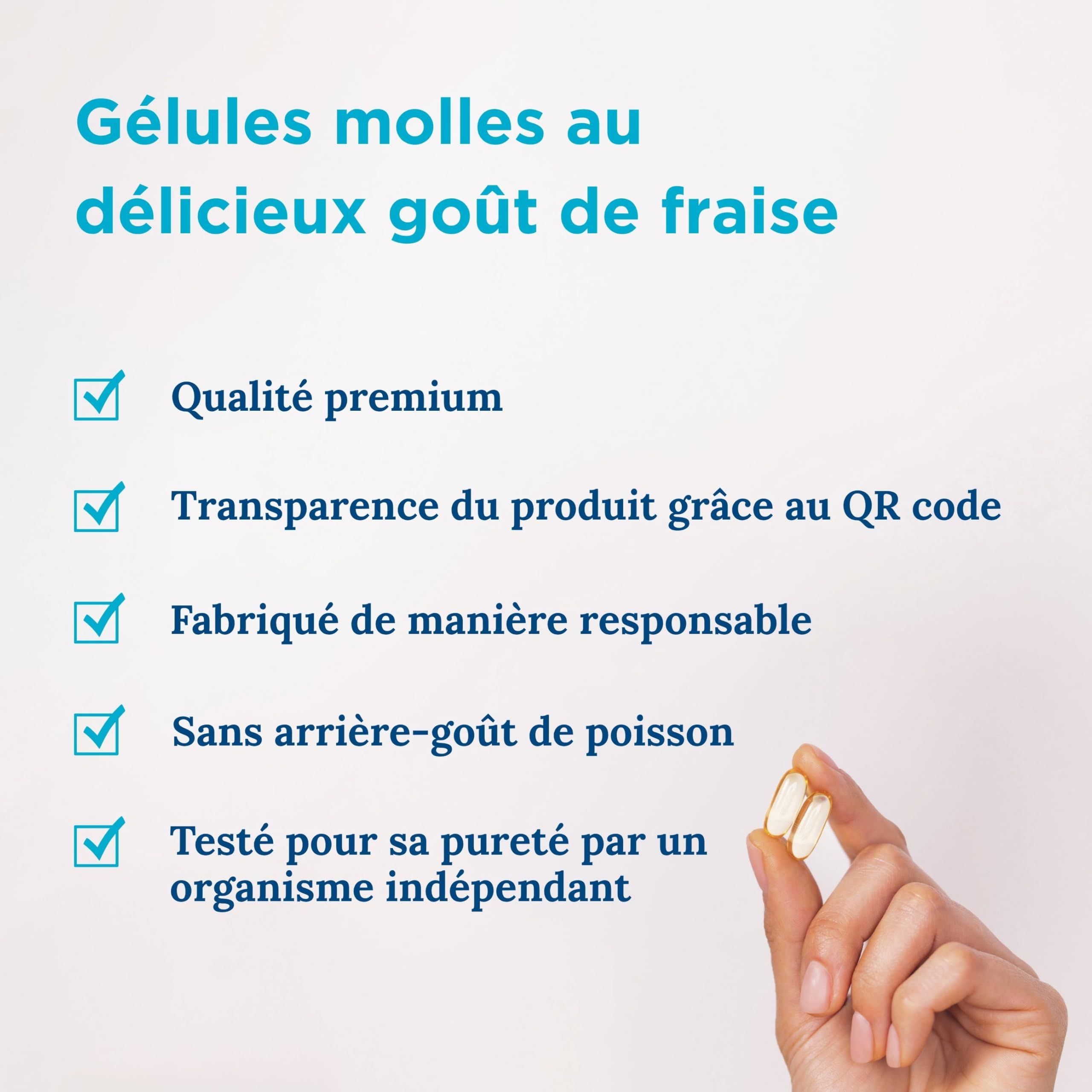 Nordic Naturals DHA Xtra 1.660 mg, capsules Omega 3 à haute concentration, huile de poisson avec EPA et DHA, saveur fraise, 60 capsules molles, sans soja, sans gluten