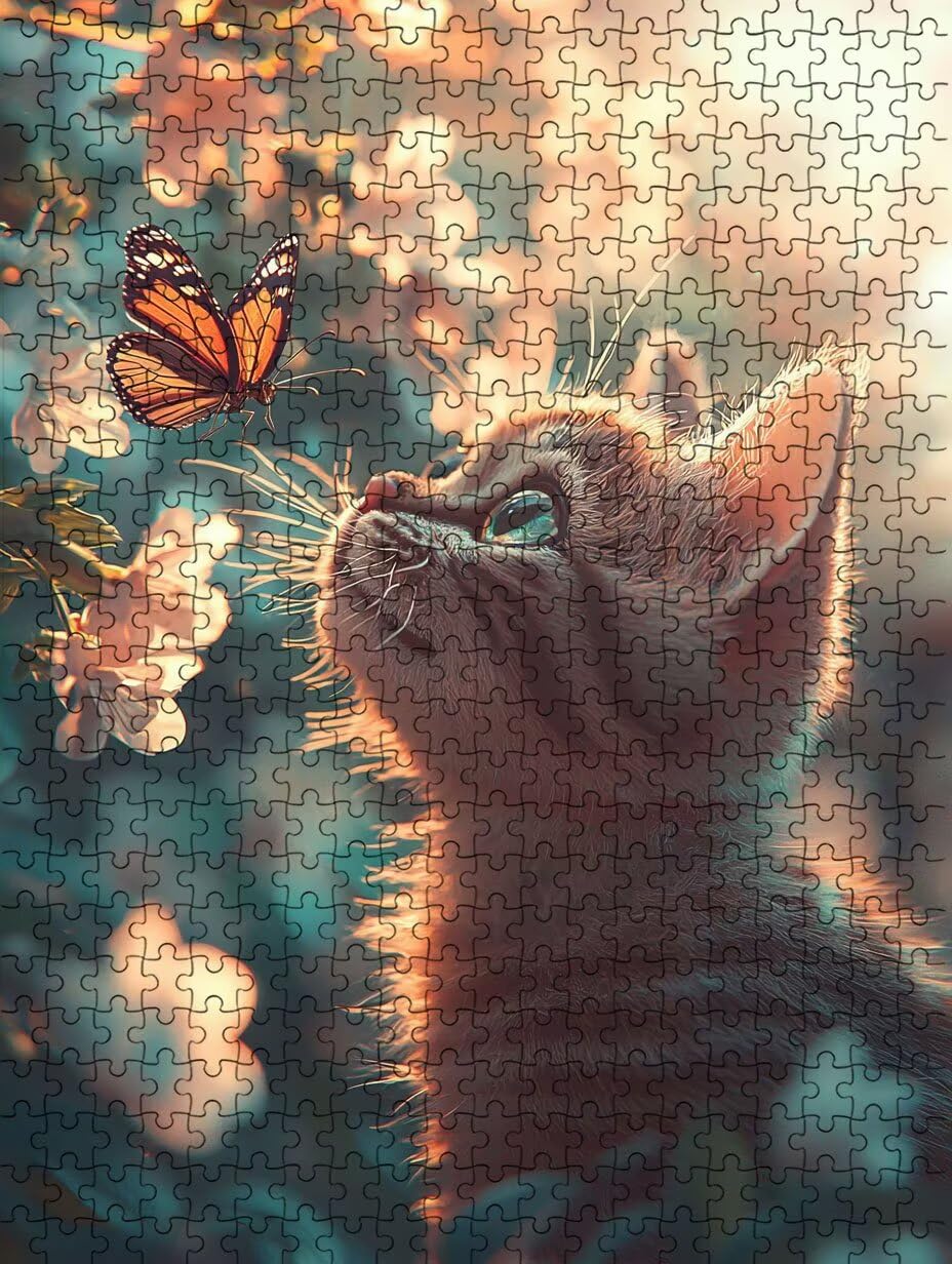 Puzzle dla dorosłych, 5000 elementów, 5000 elementów, fantazyjne puzzle z motywem kwiatu i kota, imponujące klasyczne puzzle, wymagające gry rodzinne, do dekoracji domu i prezentów DX0YL2-692
