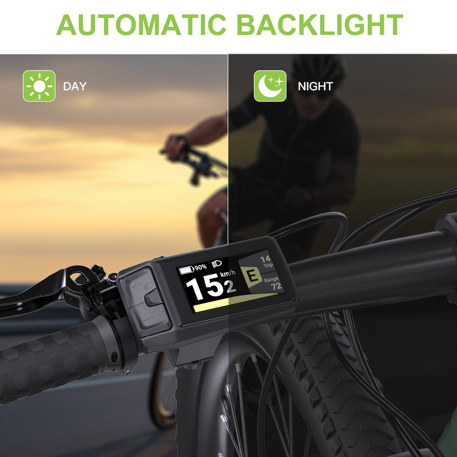 BAFANG Display DPC080 für E-Bikes - Kompatibel mit den Mittelmotoren M200 M400 M500 M600 M620, M420 M510 M625 M325 M225 und den neuesten BBS01B BBS02B und HD Kits mit CAN-Protokoll (Dreiecksstecker