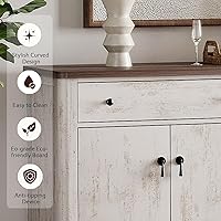 Vista 6 de WAMPAT Buffet Cabinet with 4 Doors and 2 Drawers, 59" W Farmhouse Sideboard Cabinet with Storage, Wood Kitchen Storage Cabinets Coffee Bar Table for