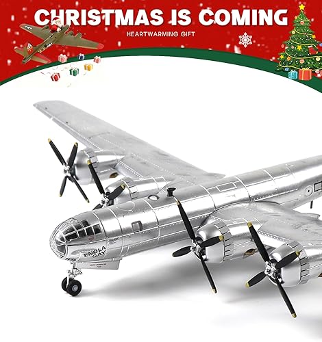 Miniatura 5 de 1144 B-29 Superfortress Enola Gay Bomber Modelo de Metal Kits Little Boy con Soporte Avión de Aleación WWII Avión de Guerra Preconstruido Colección