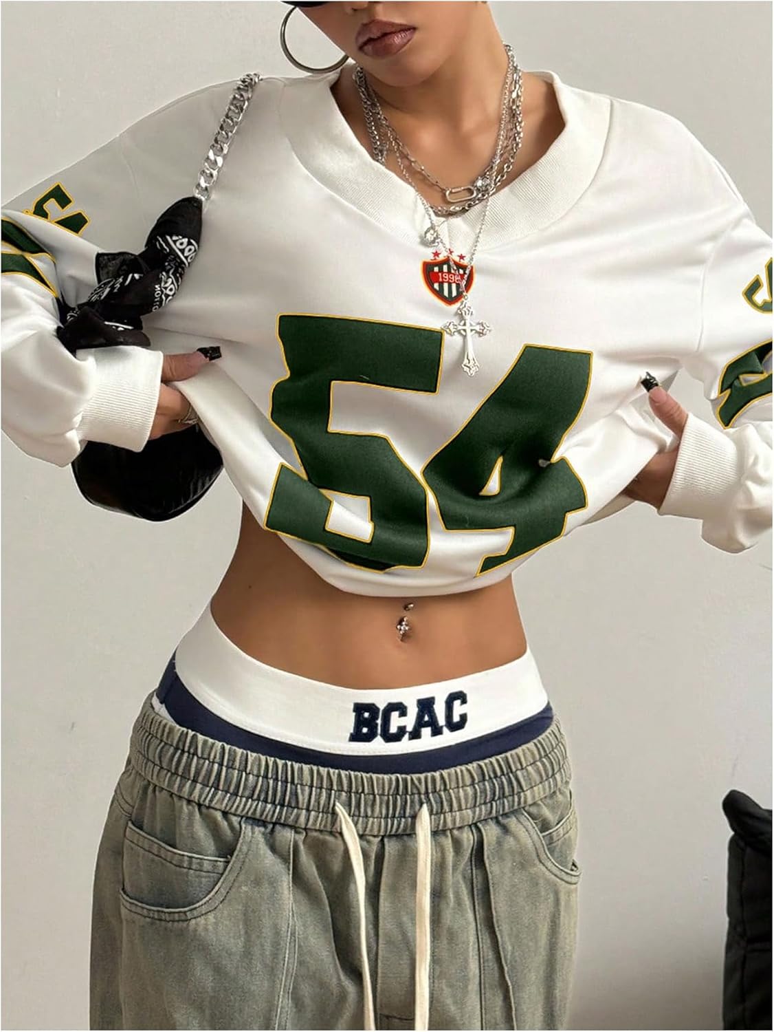 Milumia Women's Jersey Shirts Graphic Sweatshirts Long Sleeve Oversized Pullovers Tops Streetwear - Image 5