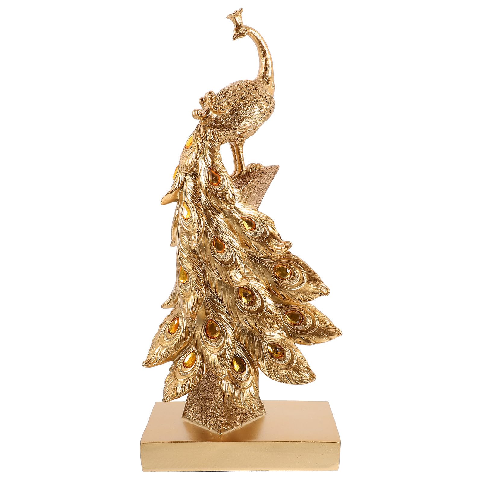 Ciieeo Statua per Abbellire per Resina Giardino in Pavone Decorazione di Resistente allo Sbiadimento Design Unico Portatile Paesaggi Esterni