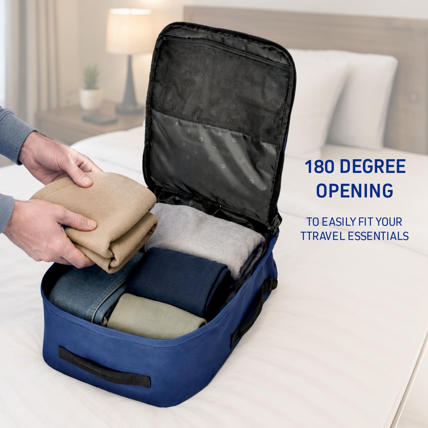 Travel Blue Venture Traveller Cabin Backpack XL | 371L Handgepäck Rucksack mit Laptopfach, abschließbaren Reißverschlüssen, Brustgurt & Reise-Design | Flugzeug Kabinengröße Laptop Backpack (Blue)