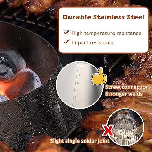 Miniatura 6 de KAMaster Barbacoa Whirlpool para Weber 22, accesorios para parrilla de hervidor de agua con parrilla de carbón de acero inoxidable de 17 pulgadas