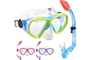Kids Snorkel Set Dry Top Snorkeling Gear for Kids Youth Boys Girls Junior Age 5-15