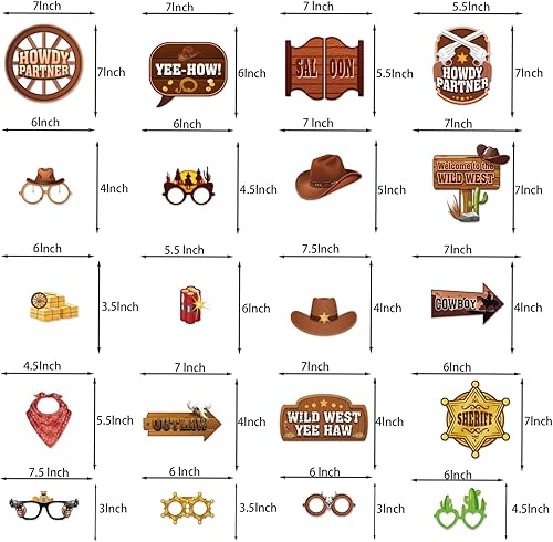 Miniatura 5 de 36 piezas de decoración de fiesta de campo, accesorios para cabina de fotos, accesorios de cabina de fotos del oeste para decoraciones de fiesta