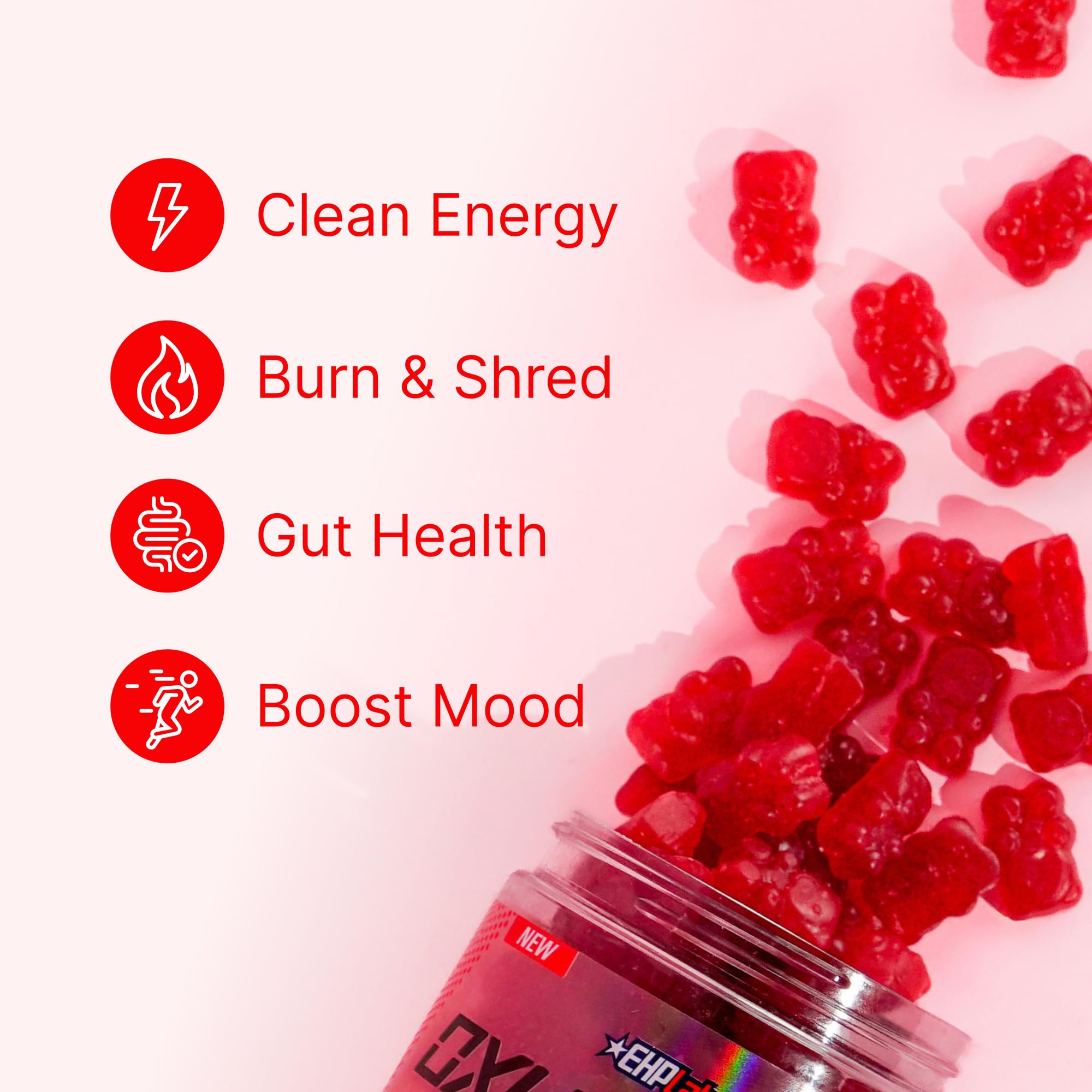 EHP Labs OxyShred Pre Workout Energy Gummies, Strawberry, 60 Servings — Amazon image 7