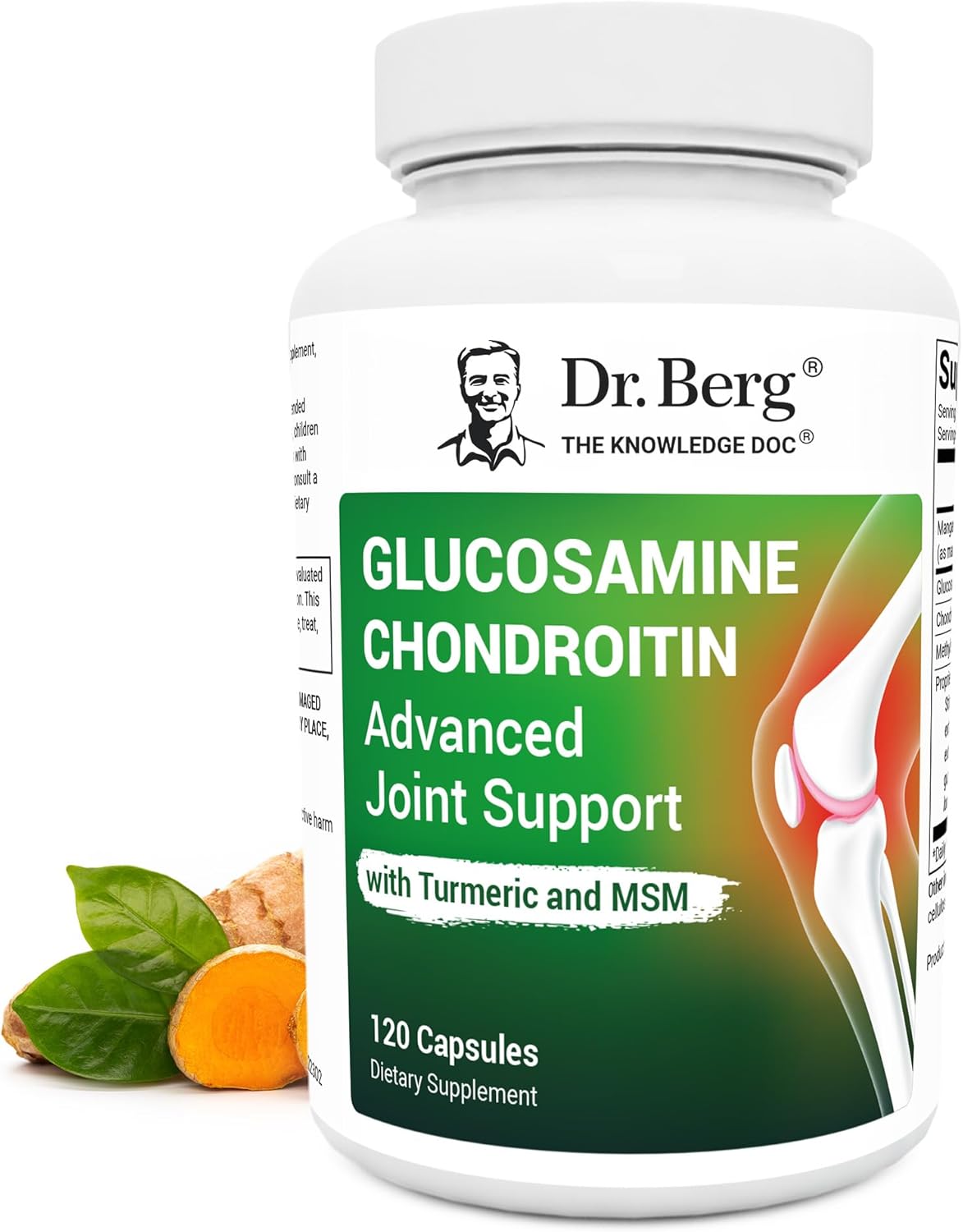 Dr. Berg Glucosamine Chondroitin MSM Turmeric & Boswellia – Advanced Joint Support Supplement with 1500 mg Glucosamine Sulfate – Includes 120 Capsules