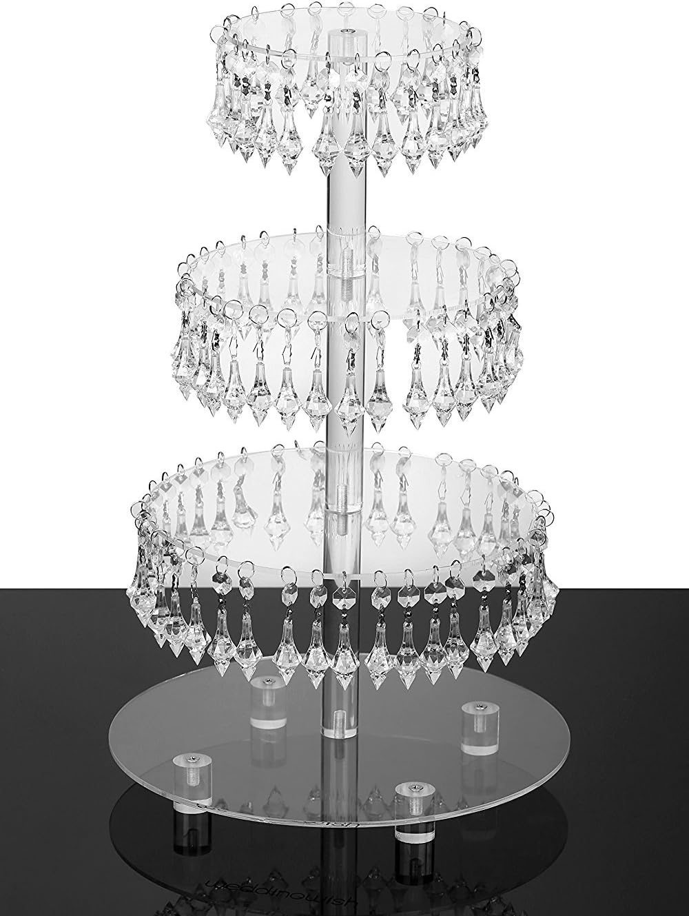 Black Friday - 80% OFF YestBuy 4 Tier Round Acrylic Cupcake Stand, Premium Cupcake Holder, Acrylic Cupcake Tower Display Cady Bar Party Décor – Display for Pastry (4.7 Between 2 Layers)