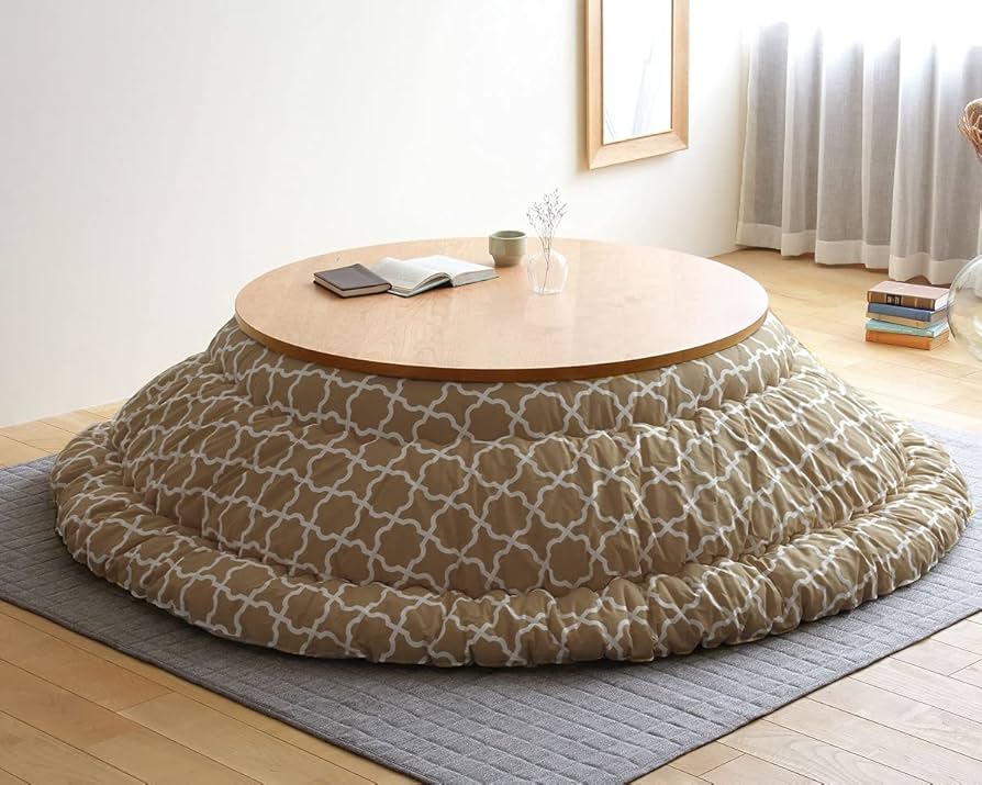モロッカン柄 円形 こたつ布団　205cm Amazon | 家具の里 こたつ布団 モロッカン柄 (日本製) φ205cm