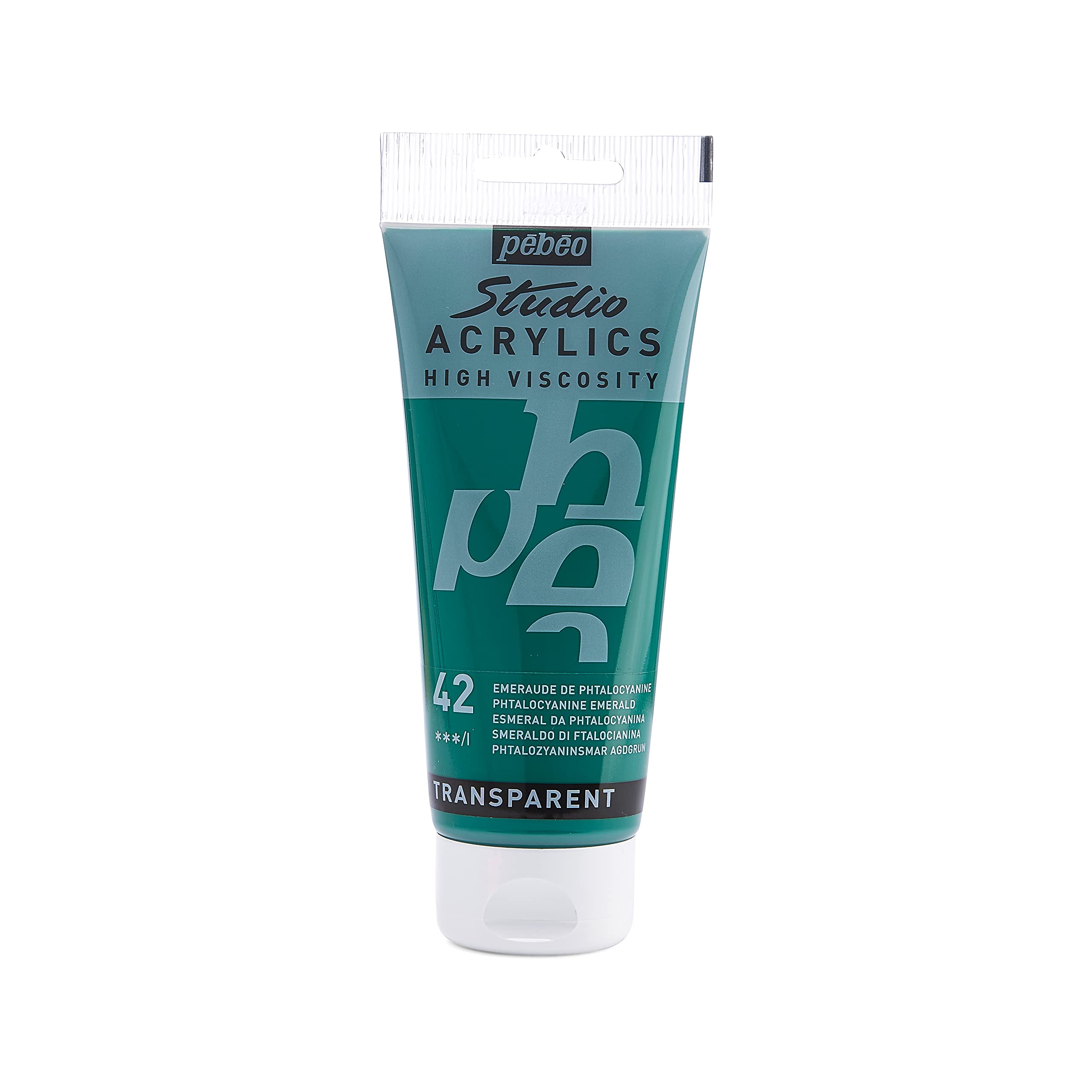 PEBEO 831-042 100 ml Studio Acrylic Paint, Phtalocyanine Green
