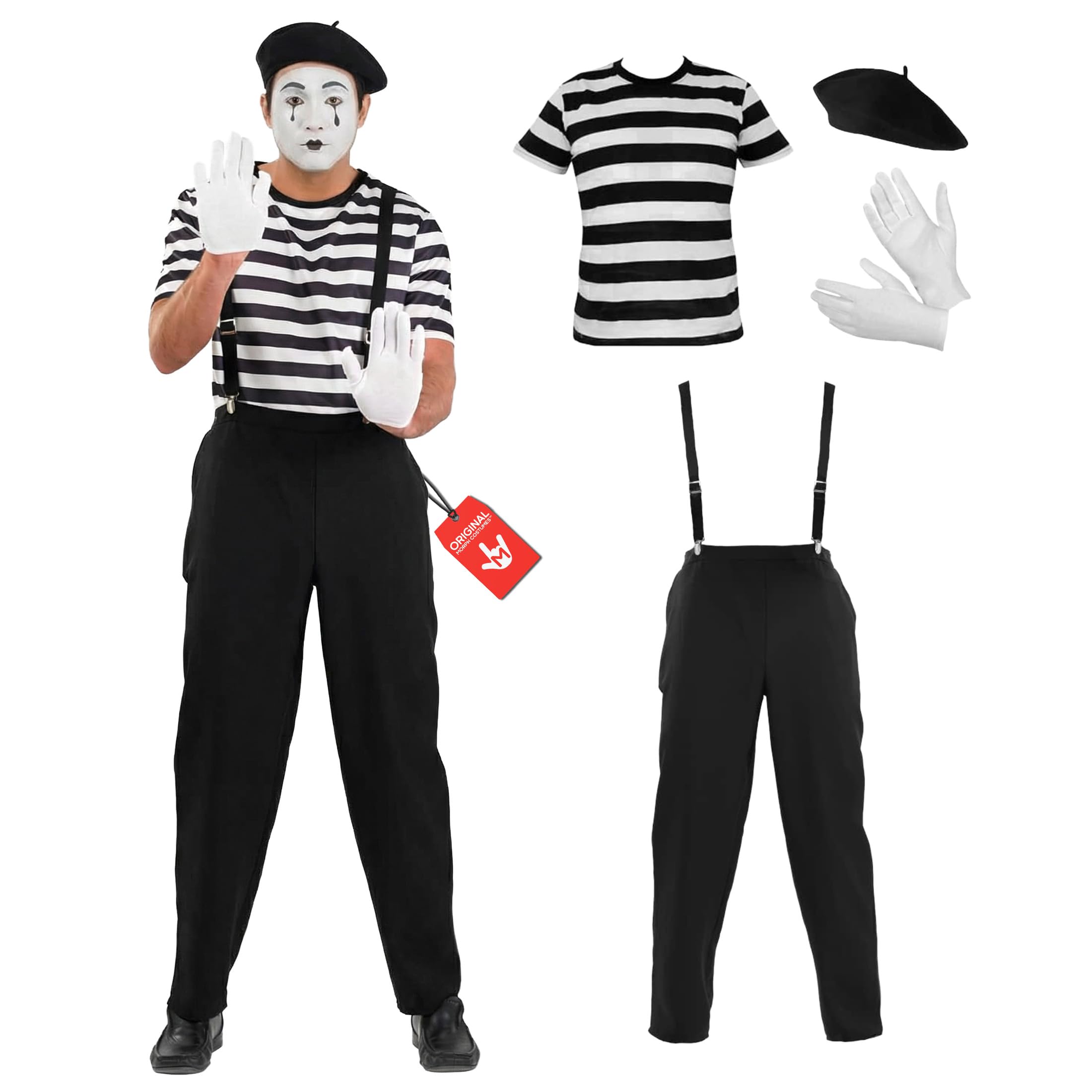 Mime Artist Costume, Mime Costume Men, French Mime Costume, Mime Fancy Dress