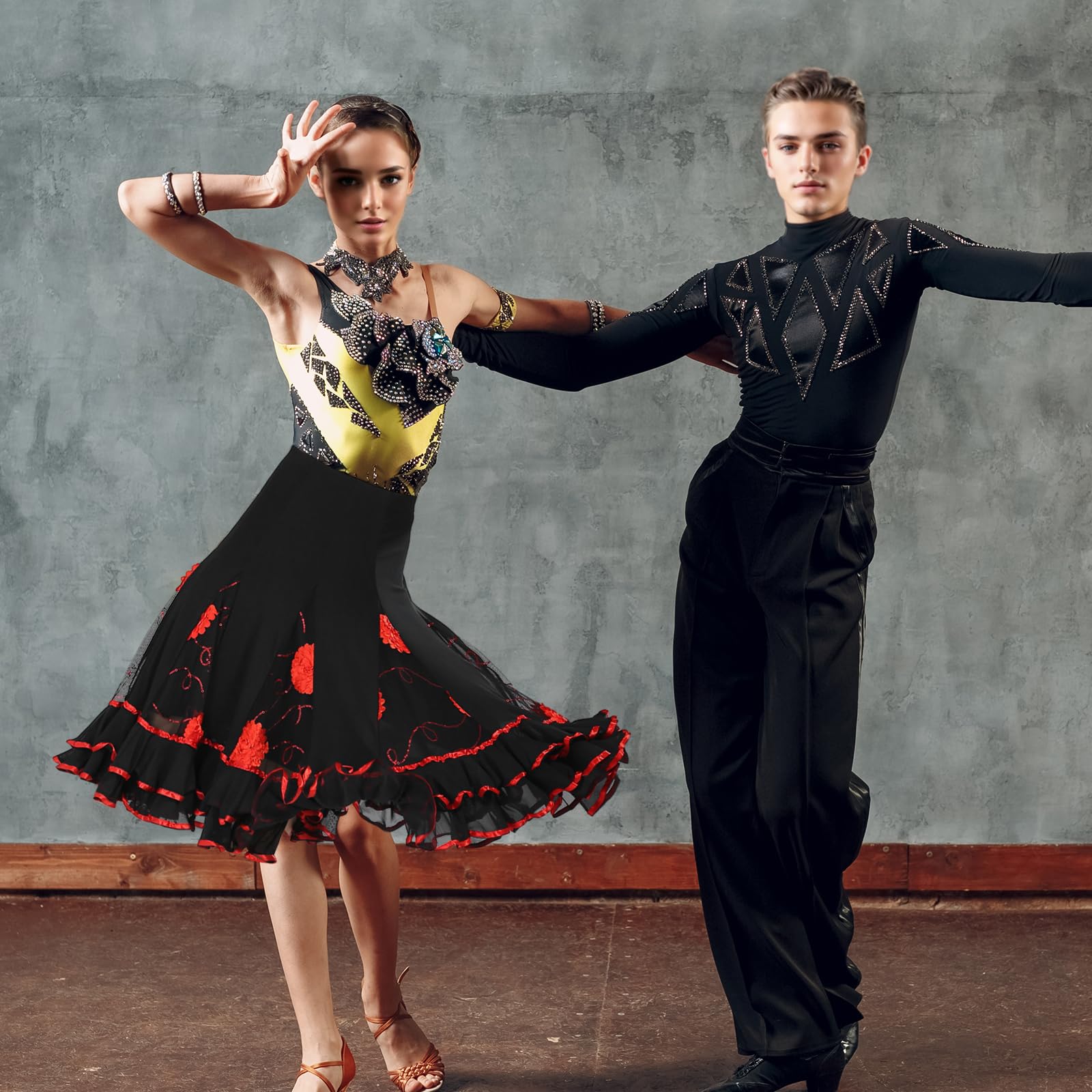 Sharplace Jupe Flamenco Ballroom Danse Robe Jupe Courte Vêtement Déguisment Femme