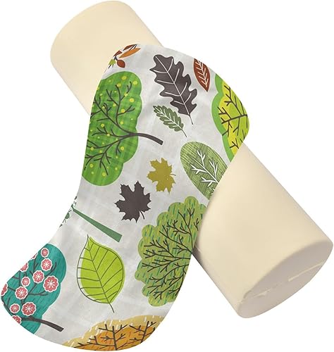 Miniatura 2 de KLL Autumn Tree Bird Squirrel Bolster Pillow Insert Neck Roll Pillows for Sleeping Small Round Pillow Insert Cylinder Pillow Neckroll Decorative