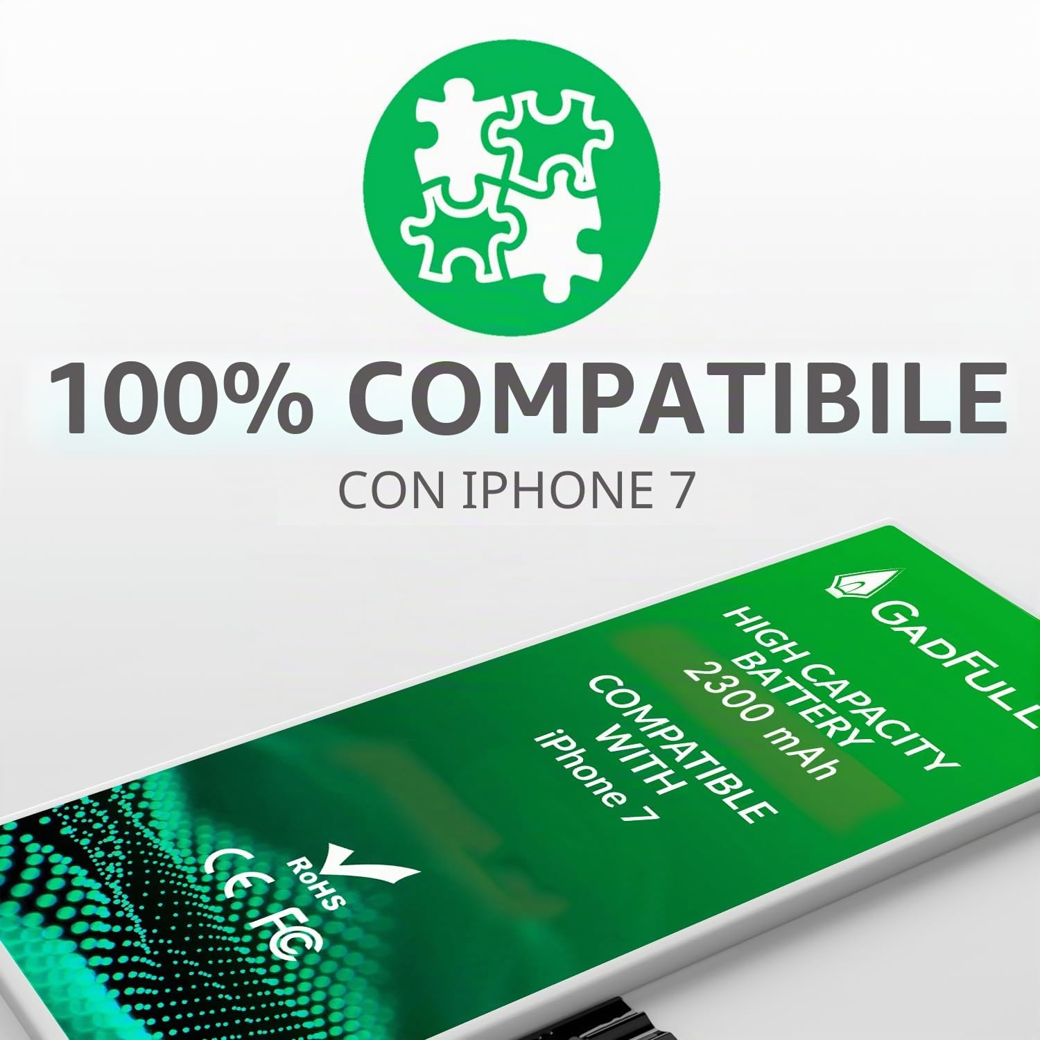 Batteria ad Alta Capacità compatibile con iPhone 7 | 2026 Data di produzione | incl. Set di riparazione manuale & Kit strumenti Profi | Nuova Batteria Cellulare Extra