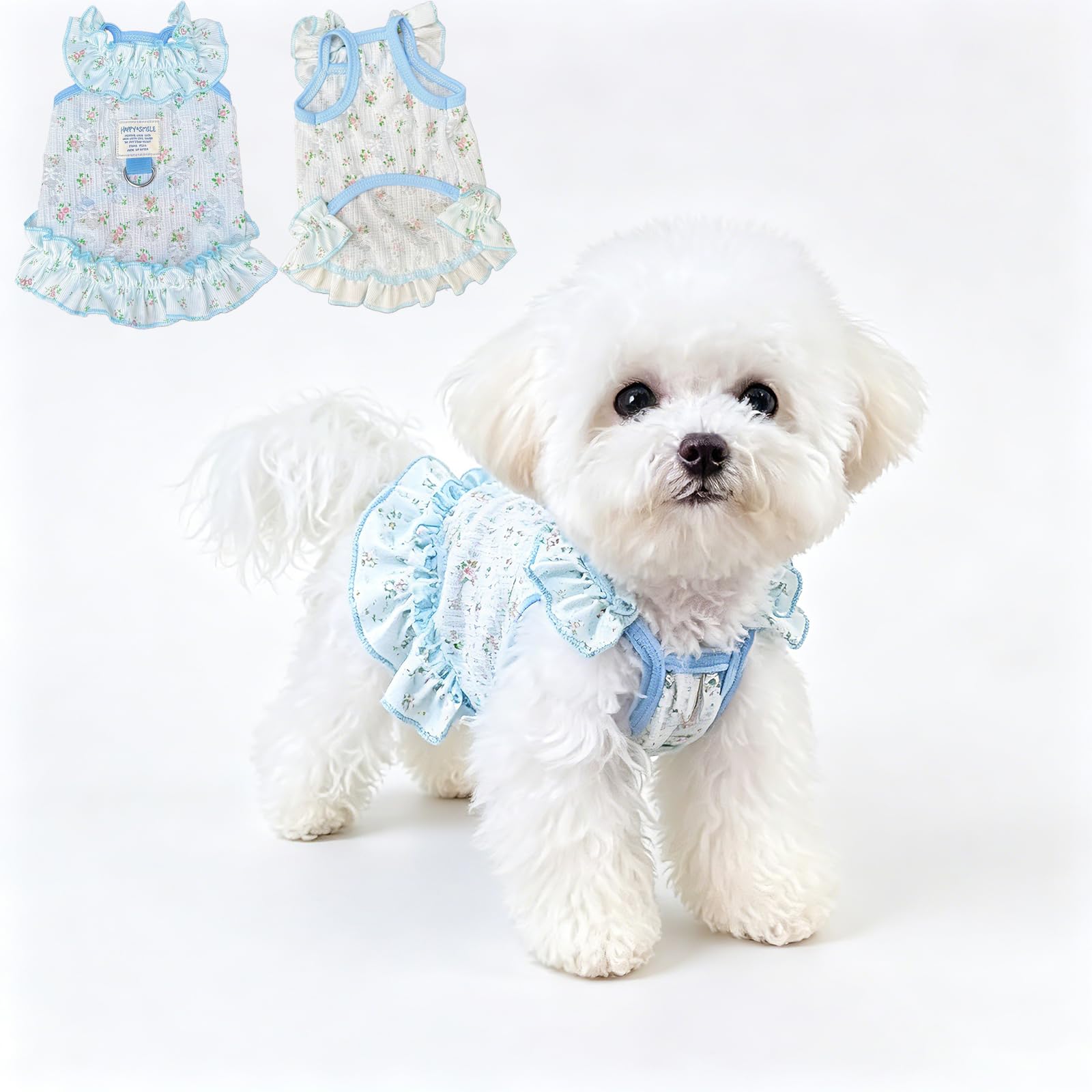 Amazon | Bornoon 犬服 ワンピース 小型犬 夏 花柄 フリル ドッグ