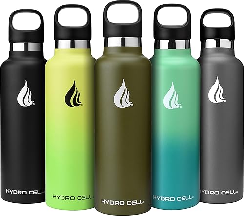 Miniatura 1 de HYDRO CELL - Botella de agua de acero inoxidable con popote y tapa estándar (940, 710, 590, 470 ml), mantiene los líquidos calientes o fríos con