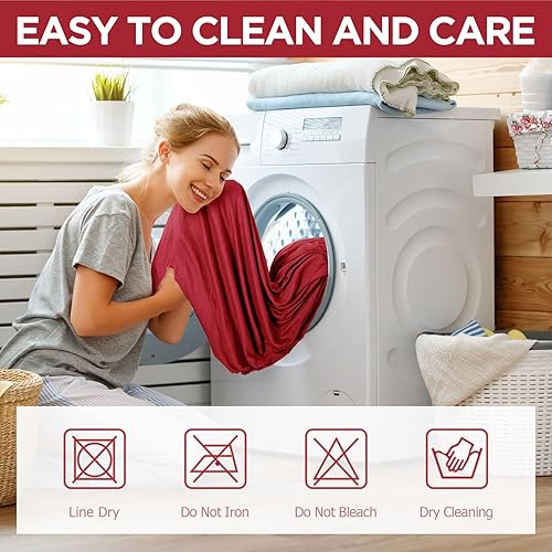 Miniatura 5 de Peryiter Juego de 3 fundas para muebles de sofá, sofá biplaza, sillón y sillón, ajuste elástico, sin arrugas, protector de muebles (rojo Navidad,