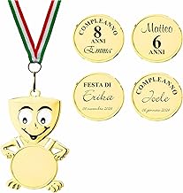 Generico Medaglie Premiazioni per Feste – Metallo Dorato con Nastro – Perfette per Compleanni, Giochi, Scuola, Eventi per Bambini