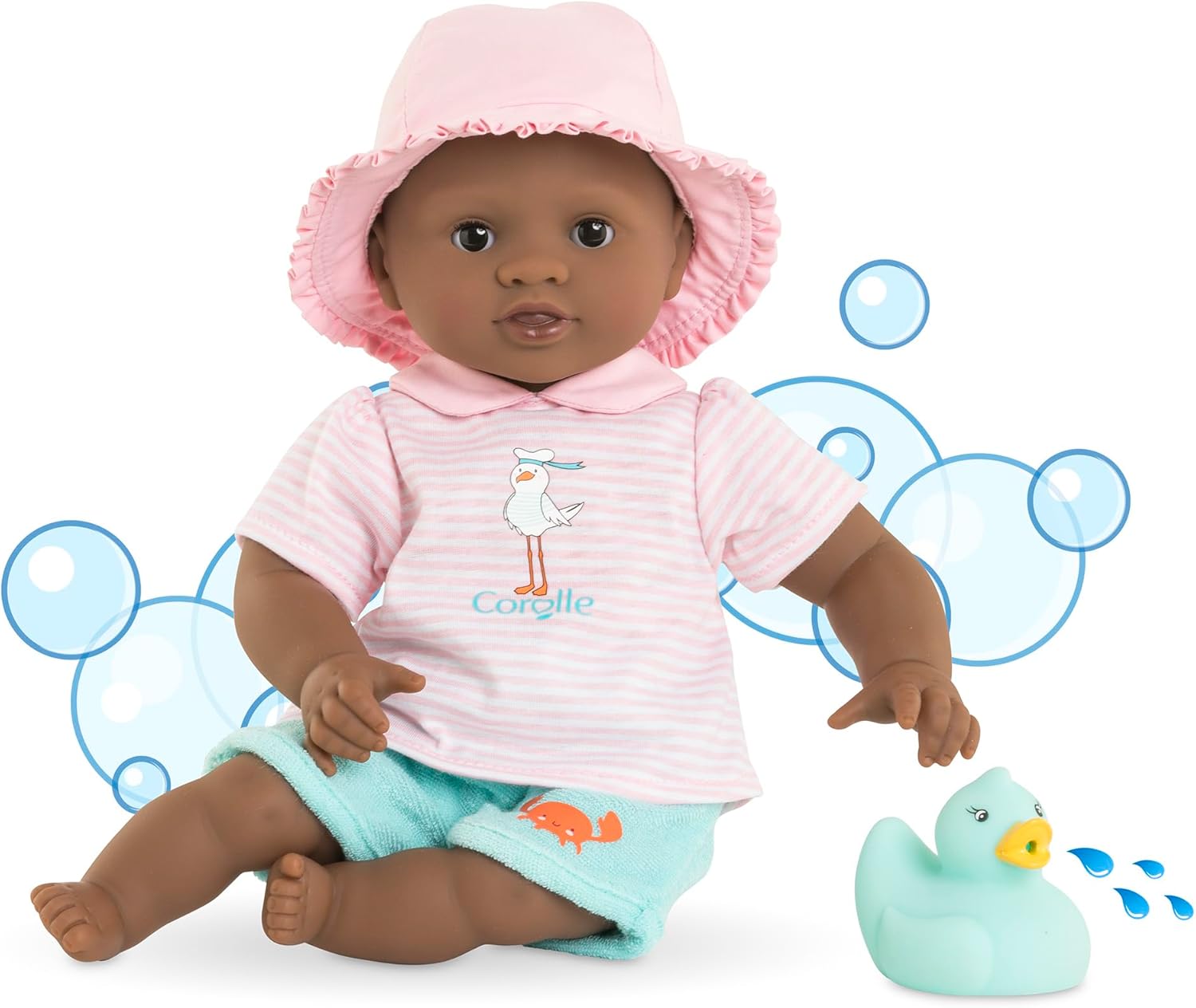 Corolle - My First Doll, Baby Bath Alyzée, with Duck Bath Toy, 30 cm, from 18 Months, 9000100760