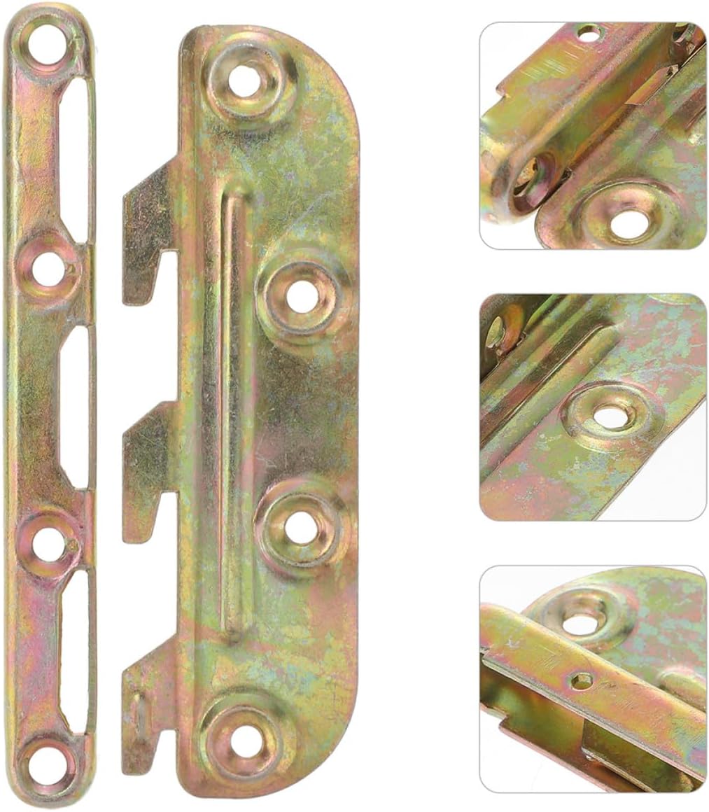 MERRYHAPY 4pcs Heavy Duty Bed Rail Brackets Metal Bed Frame Fasteners Thickened Single Buckle Furniture Hardware Replacement Parts